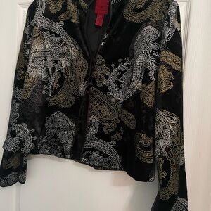Elegant Black Paisley Women's Jacket
